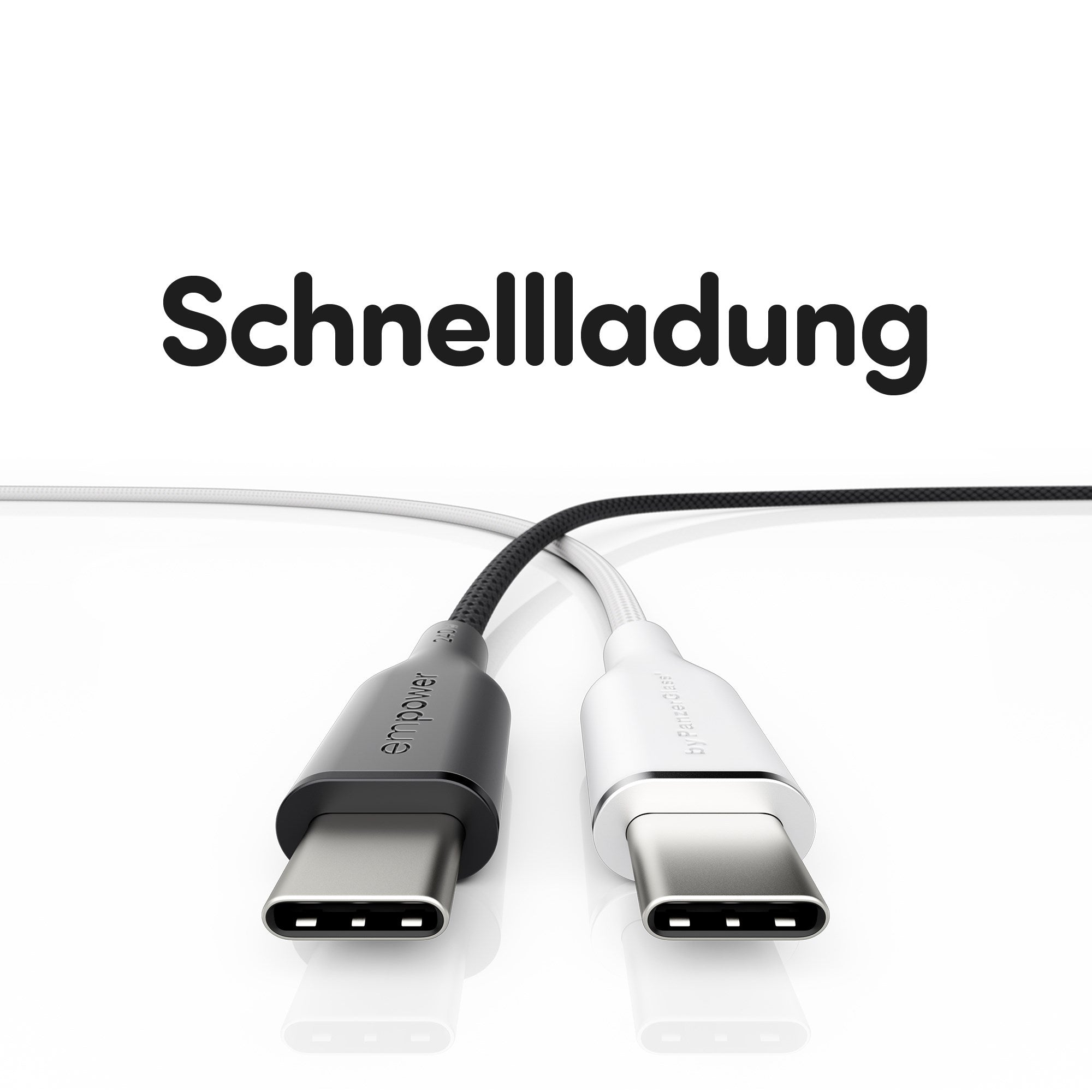 empower by PanzerGlass® Racing 240W USB-C to USB-C Kabel | USB 2.0 | 2M | Weltall Schwarz